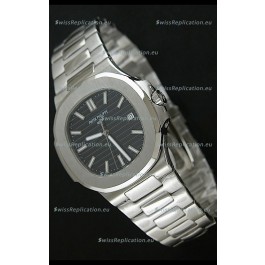 Patek Phillipe Nautilis Swiss Replica Watch in Black Textured Dial