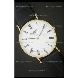 Patek Philippe Calatrava Japanese Quaartz Watch in White Dial