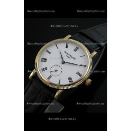Patek Philippe Calatrava Japanese Mens Watch in Yellow Gold Case