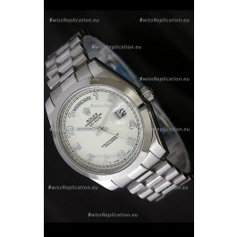 Rolex Day Date Swiss Replica Steel Watch in Arabic Markers