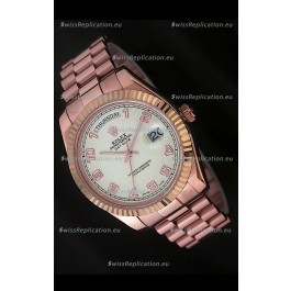 Rolex Day Date Swiss Replica Steel Watch in Arabic Markers