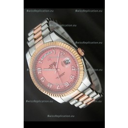 Rolex Oyster Perpetual Day Date II Japanese Replica Watch in Pink Dial