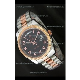 Rolex Oyster Perpetual Day Date II Japanese Replica Watch in Black Dial
