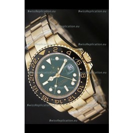 Rolex GMT Master II Swiss Replica Gold Watch in Green Dial
