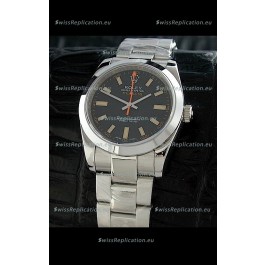 Rolex Oyster Perpetual Milgauss Swiss Replica Watch in Black Dial