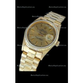 Rolex Replica Day Date Japanese Mens Gold Watch
