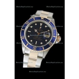 Rolex Submariner Japanese Watch in Blue Bezel Two Tone Case