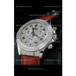 Rolex Daytona Swiss Replica Watch in Full Diamond Bezel