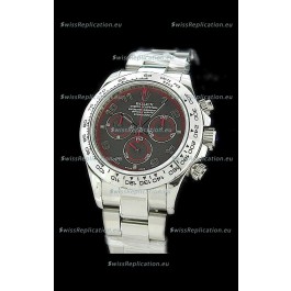 Rolex Daytona Cosmograph Swiss Replica Steel Watch in Red Subdial