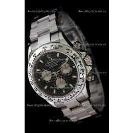 Rolex Daytona Cosmograph Swiss Replica Steel Watch in Black Dial
