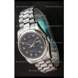 Rolex Datejust Oyster Perpetual Diamonds Swiss Watch in Black Dial