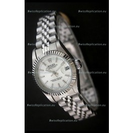 Rolex Datejust Oyster Perpetual Superlative ChronoMeter Swiss Watch in White Dial