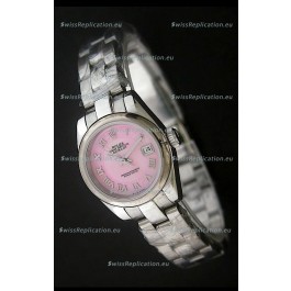 Rolex Datejust Oyster Perpetual Superlative ChronoMeter Swiss Watch in Pink Dial