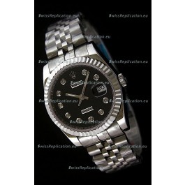 Rolex Datejust Mens Swiss Replica Watch in Black Dial