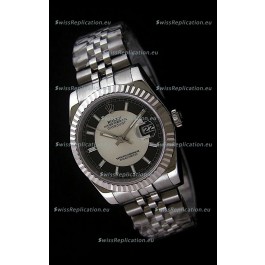 Rolex Datejust Mens Swiss Replica Watch in Black & White Dial