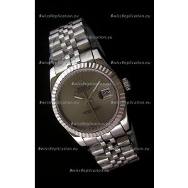 Rolex Datejust Mens Swiss Replica Watch in Grey Dial