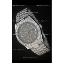 Rolex Day Date Just swiss Replica Watch in Printed Grey Dial