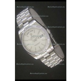 Rolex Day Date Just Japanese Replica Silver White Watch 