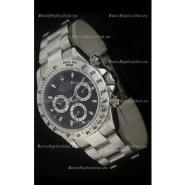 Rolex Daytona Japanese Replica Steel Watch in Black Dial