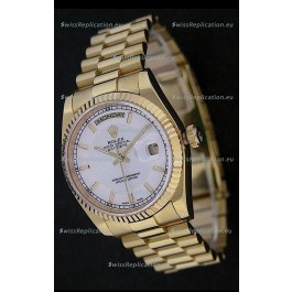 Rolex Day Date Just swiss Replica Yellow Gold Watch 