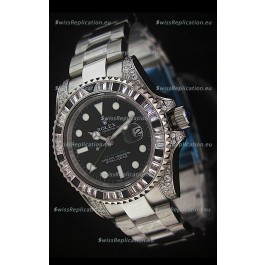 Rolex Pro-Hunter GMT Master II Swiss Replica Steel Watch in Diamond Bezel