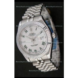 Rolex DateJust Swiss Replica Watch in Green Roman Hour Markers