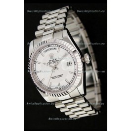 Rolex Day Date Just Japanese Replica Silver White Watch 
