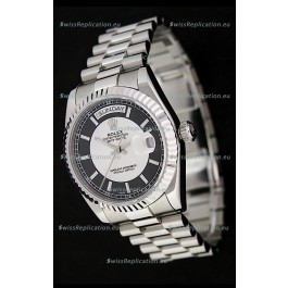 Rolex Day Date Just Japanese Replica Watch in Black & White Dial