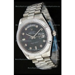 Rolex Oyster Perpetual Day Date Japanese Replica Watch in Black Mother of Pearl Dial