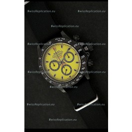 Rolex Daytona Oyster Perpetual Swiss Replica PVD Watch in Yellow Dial