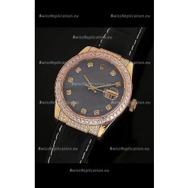 Rolex DateJust Swiss Mens Replica Yellow Gold Watch in Colorful Mother of Pearl Dial