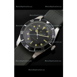 Rolex Submariner Swiss Replica Watch in Domed Crystal Grey Nylon Strap