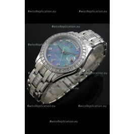 Rolex Oyster Perpetual Day Date Japanese Replica Watch in Blue Mother of Pearl Dial 