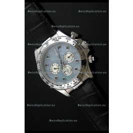 Rolex Daytona Japanese Replica Steel Watch in Light Blue Dial