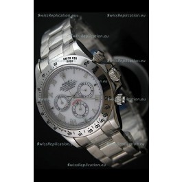 Rolex Daytona Japanese Replica Steel Watch in White Dial