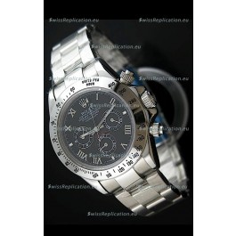 Rolex Daytona Japanese Replica Steel Watch in Black Dial