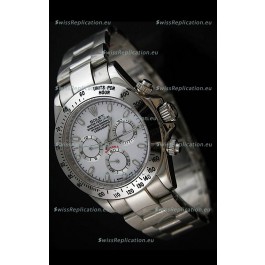 Rolex Daytona Japanese Replica Steel Watch in White Dial