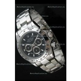 Rolex Daytona Japanese Replica Steel Watch in Black Dial