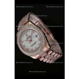 Rolex Oyster Perpetual Day Date Japanese Rose Gold Automatic Watch in Roman Markers