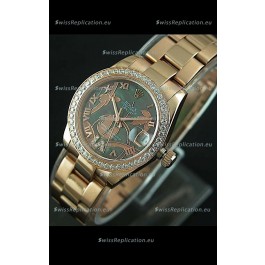 Rolex Oyster Perpetual Date Just Lady Swiss Rose Gold Watch