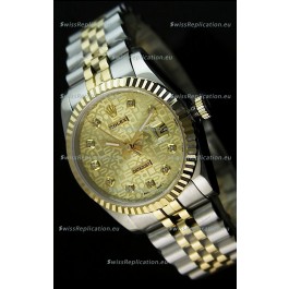 Rolex Replica Datejust Mens Swiss Watch in Gold Dial - 41MM
