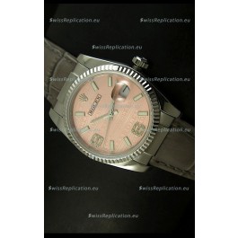 Rolex Replica Datejust Swiss Replica Watch - 37MM - Champange Dial/Grey Strap