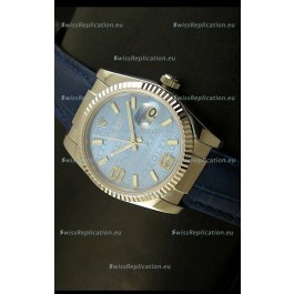 Rolex Replica Datejust Swiss Replica Watch - 37MM - Blue Dial/Strap