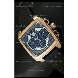 Tag Heuer Monaco Mikrograph Japanese Replica Rose Gold Watch 