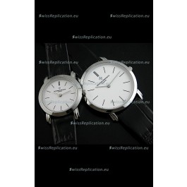 Vacheron Constantin Classical Couple Japanese Steel Watch in Leather Strap