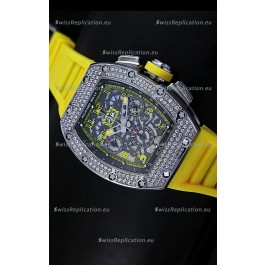 Richard Mille Filippe Massa Edition Titanium Swiss Replica Watch in Yellow Strap