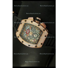 Richard Mille Filippe Massa Edition Titanium Swiss Replica Watch in Pink Gold Case