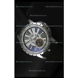 Roger Dubuis Excalibur Tourbillon Watch Japanese Movement - White Dial