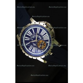 Roger Dubuis Excalibur Tourbillon Watch Japanese Movement - Blue Dial