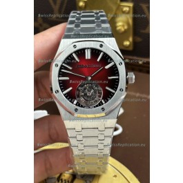 Audemars Piguet Super Clone Royal Oak Flying Tourbillon 41mm Burgundy Dial Watch 